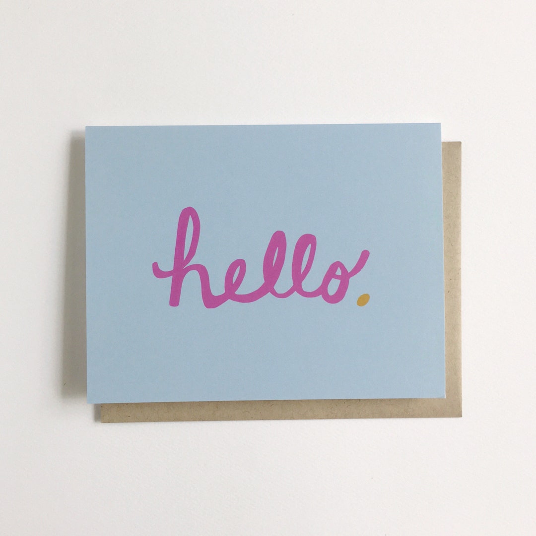 Hello Greeting Card // Stationery - Etsy UK