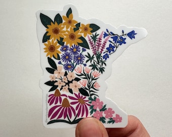 Minnesota Floral Sticker // Vinyl sticker