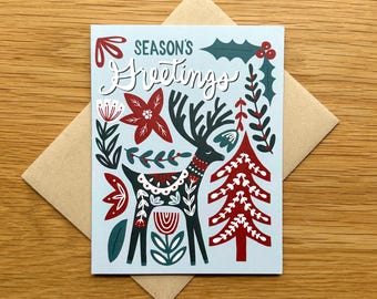 Season's Greetings Card // Reindeer Card