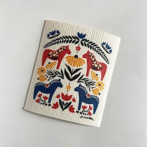 Dala Horse Gift Set // Tea Towel // Swedish Dishcloth image 8
