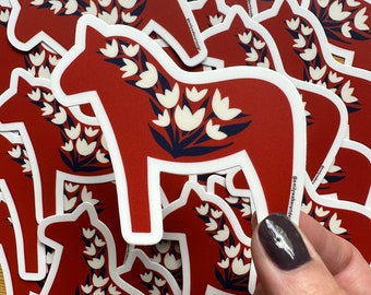 Dala horse sticker // Vinyl sticker