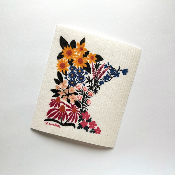 Swedish Dishcloth // Minnesota Florals // Reusable Paper Towel