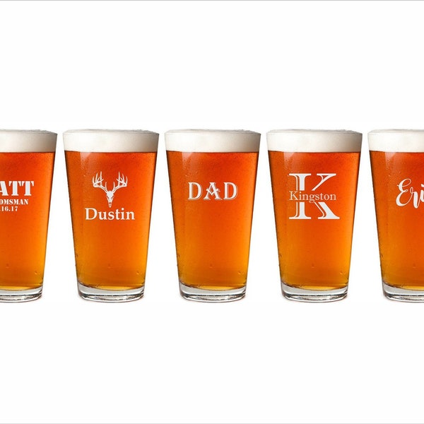 Groomsmen gift, Beer glass, Personalize beer glass, Custom pint glasses, Monogram Beer, Custom beer glasses, Groomsmen gifts, Dad gift