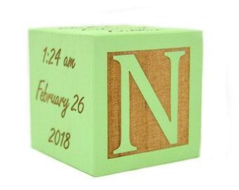 Personalized Baby Block New Baby Gift Newborn Baby Gift Personalized Baby Gift Newborn Gift Wooden Baby Block