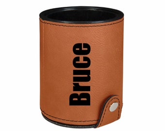 Dice Cup with 5 Dice, Personalized Dice Cup, Custom Engraved Game Night, Gift for Him, Gift for Card Players, Gift for Game Night, Father