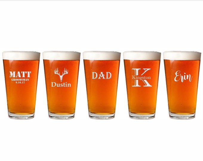 Personalized Beer Glass, Groomsmen Gift, Engraved Pint Glass, Beer Glasses, Personalized Pint Glass, Beer Gift, Best Man, Custom pint glass