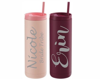 Personalized Tumbler / Insulated Cup / Bridesmaid Gift / Tumbler with Straw / Coffee Mug / Custom Tumbler / Metal Tumbler, Coffee tumbler