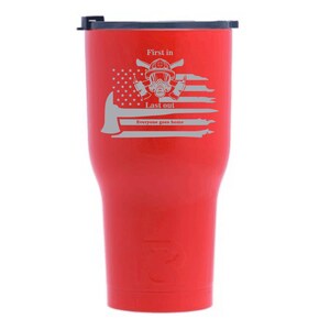 Fireman Tumblers / Stainless Steel Tumbler / Gift for Fireman / Firefighter Gift / Gift for Fireman / Gift for Firefighter / Red Fireman Mug