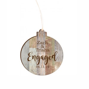 Engagement ornament | Engaged | Newlywed ornament | Mr and Mrs ornament | Christmas Engagement | Couple Christmas | Rustic Mr & Mrs Ornament