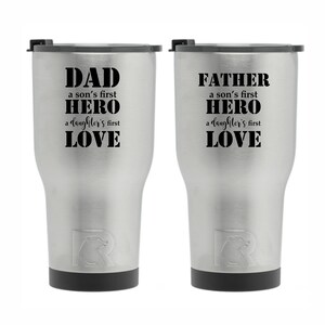Father&#39;s Day Coffee mug, Tumblers, Stainless Steel Tumbler, Dad Gift, stocking stuffers for him, drink cup, closing lid, RTIC, insulated