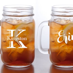 Personalized mason jar mugs, Personalized Mug Glasses, Wedding Glasses, Groomsmen gifts, Gift for Best Man, Groomsman, Bridesmaid, Bride