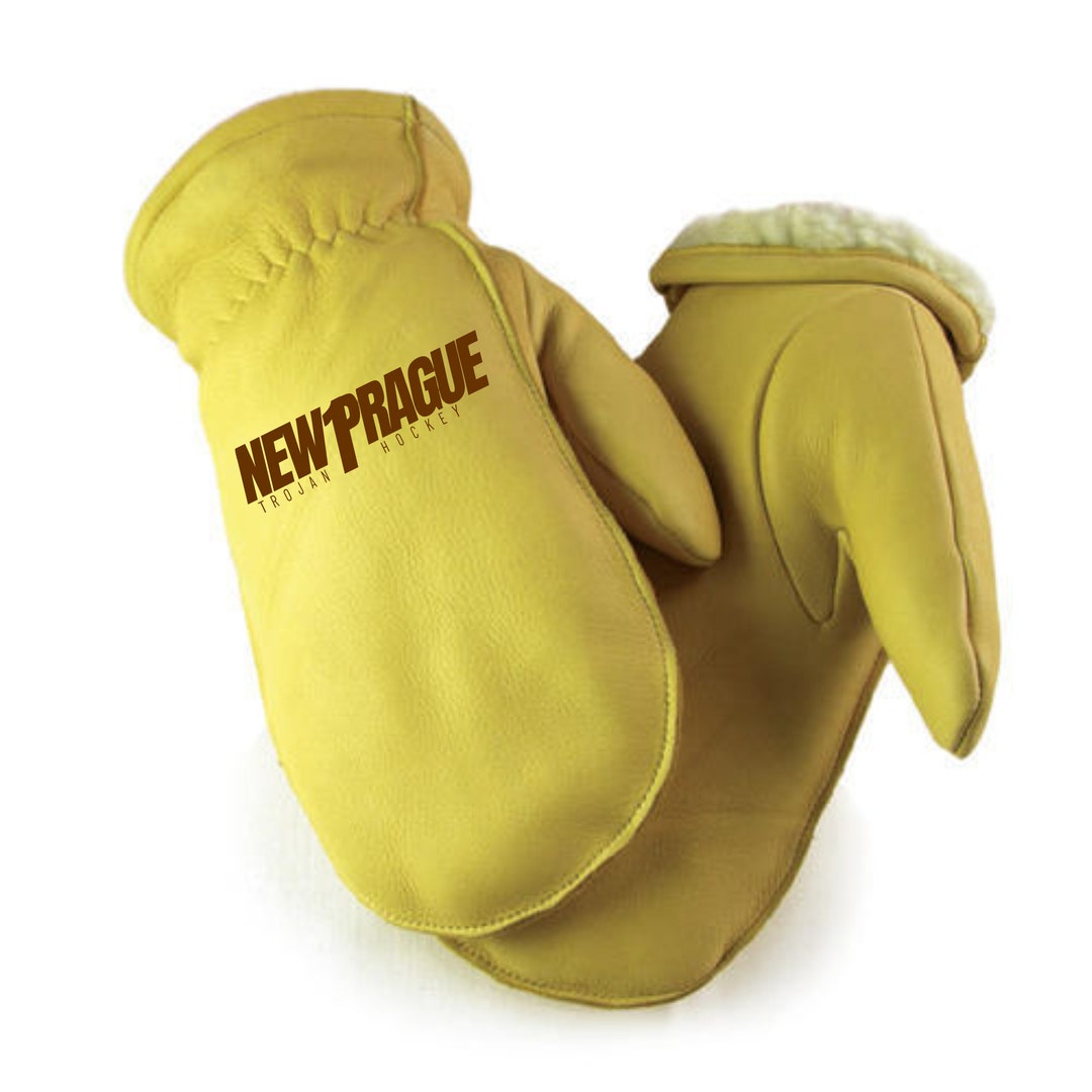 Custom Engraved Chopper Mitts Leather Mittens With Finger Holes Inside