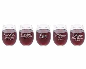 Personalized wine glass, Custom wine glasses, Maid of Honor Gifts, Gift for Her, Bridal Party Gift, Maid of Honor, Proposal, Engraved