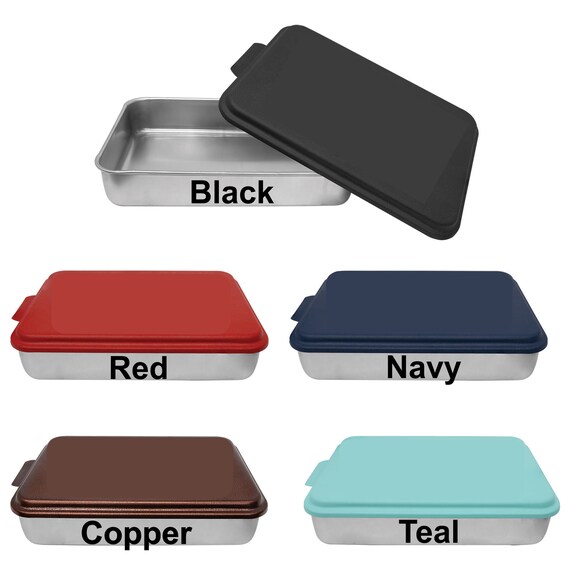 9x13 - Covered Cake Pan w/Lid - Stainless Steel - Personalized Pan