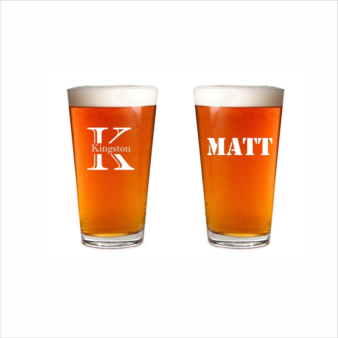 Groomsmen Gift Custom Pint Glass Pint Glasses Monogram Etsy