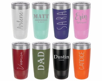 20 oz. Tumbler, Stainless, Personalized colorful tumblers, metal cups, Large Custom tumbler mug, Name cup, Engraved Mugs