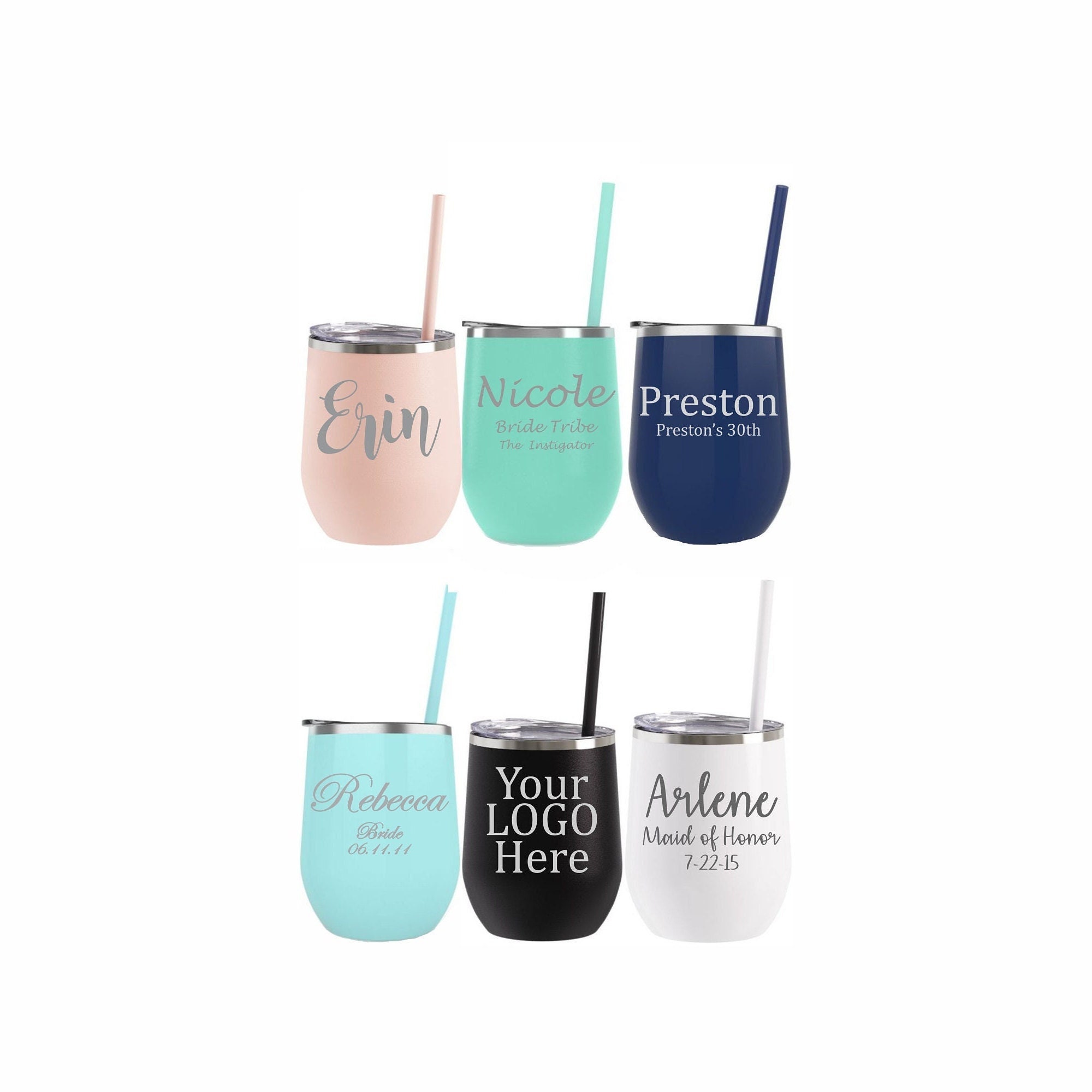 Personalized Wine Tumbler for Women Custom Engraved Insulated Wine Tumblers  Stainless Steel with Log…See more Personalized Wine Tumbler for Women