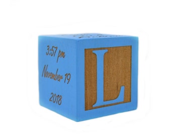 Bloque de bebé personalizado, regalo de bebé personalizado, recuerdo de recién nacido, bloques de estadísticas de nacimiento de recién nacido, bloque de bebé de madera, bebé niño, bebé niña, bebé único