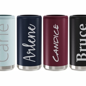 Personalized Slim Can Cooler | Custom Hard Seltzer Holder | Personalized Bridesmaid Gift | Maid of Honor Gift l Drink Holder skinny tumbler