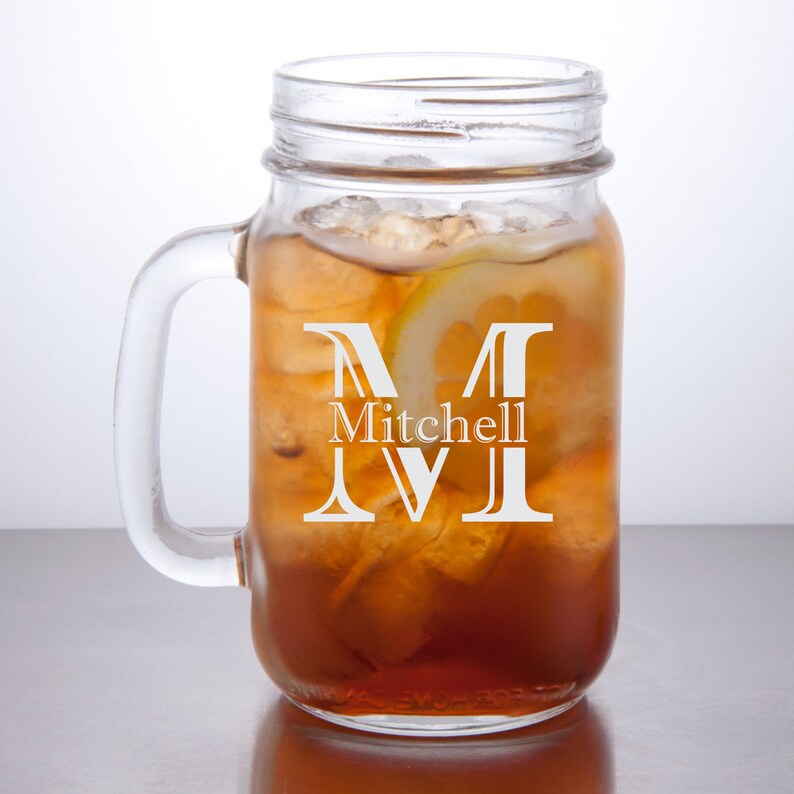 Personalized mason jar mugs, Personalized Mug Glasses, Wedding Glasses, Groomsmen gifts, Gift for Best Man, Groomsman, Bridesmaid, Bride image 2