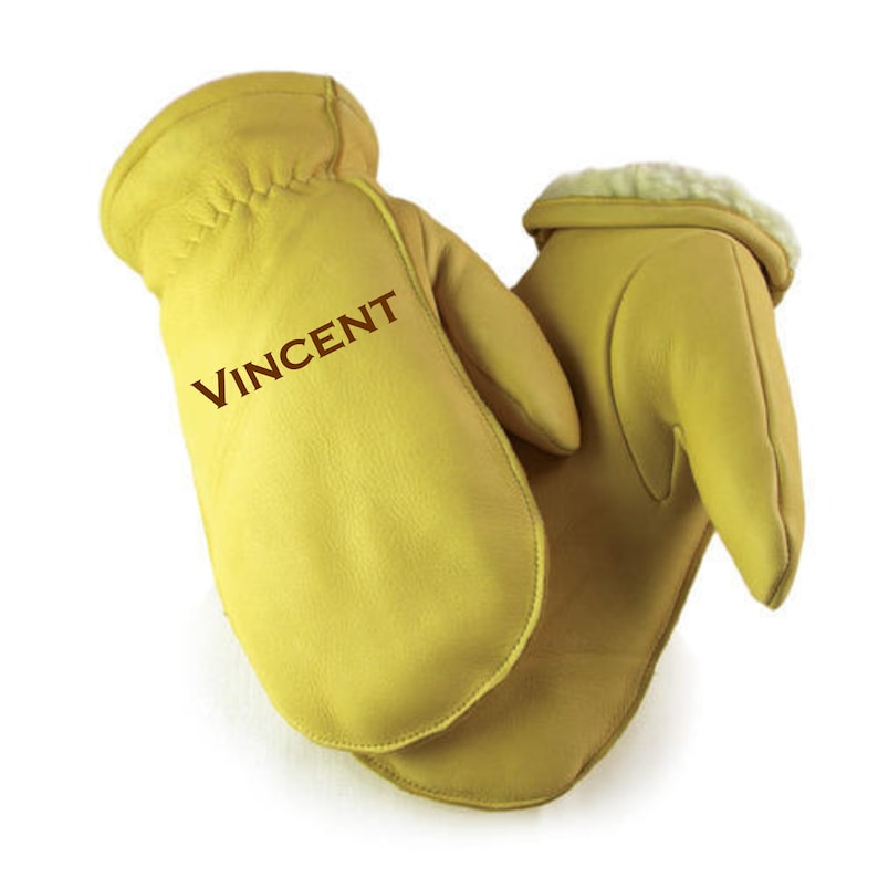 Custom Engraved Chopper Mitts Leather Mittens With Finger Etsy