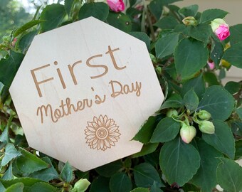 First Holiday Photo Prop Set  l  Wooden Cutouts for Baby Photographs  l  Newborn Shower Gift  l  Infant First Moments Cutouts  l  Wood Gifts