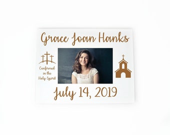 Confirmation Gift, Personalized Picture Frame, Christening, Boy, Girl, Personalized Baptism Gift, Photo Frame, Goddaughter, Godson, Godchild