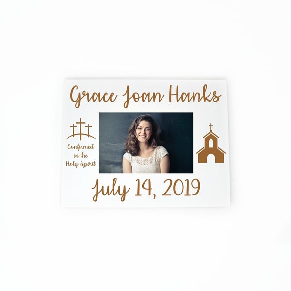 Confirmation Gift, Personalized Picture Frame, Christening, Boy, Girl, Personalized Baptism Gift, Photo Frame, Goddaughter, Godson, Godchild