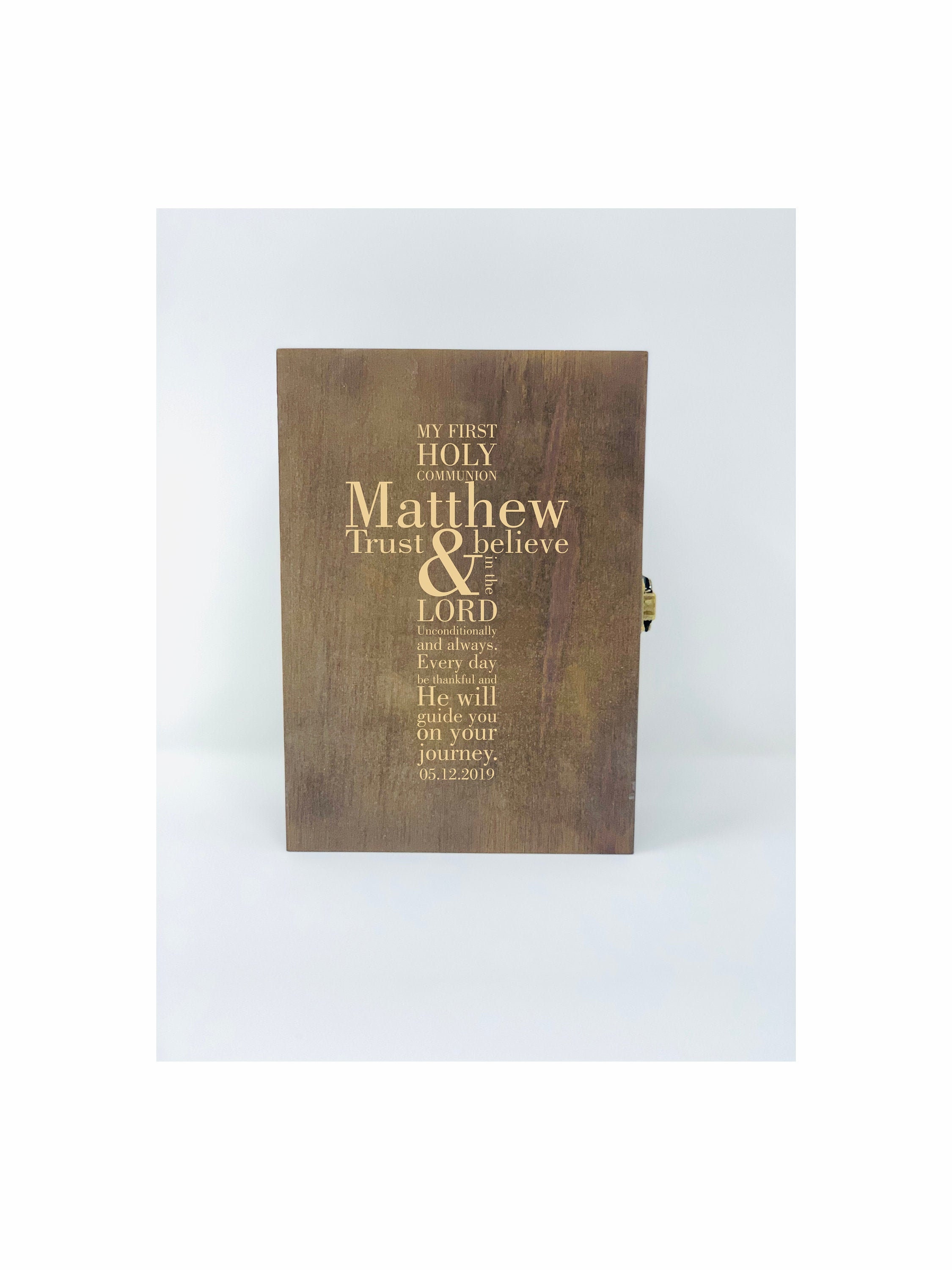 Baptism Gift, First Communion Gift, Holy Communion, Confirmation, Engraved Keepsake Box, Treasure Box, Custom Christening, Boy, Girl