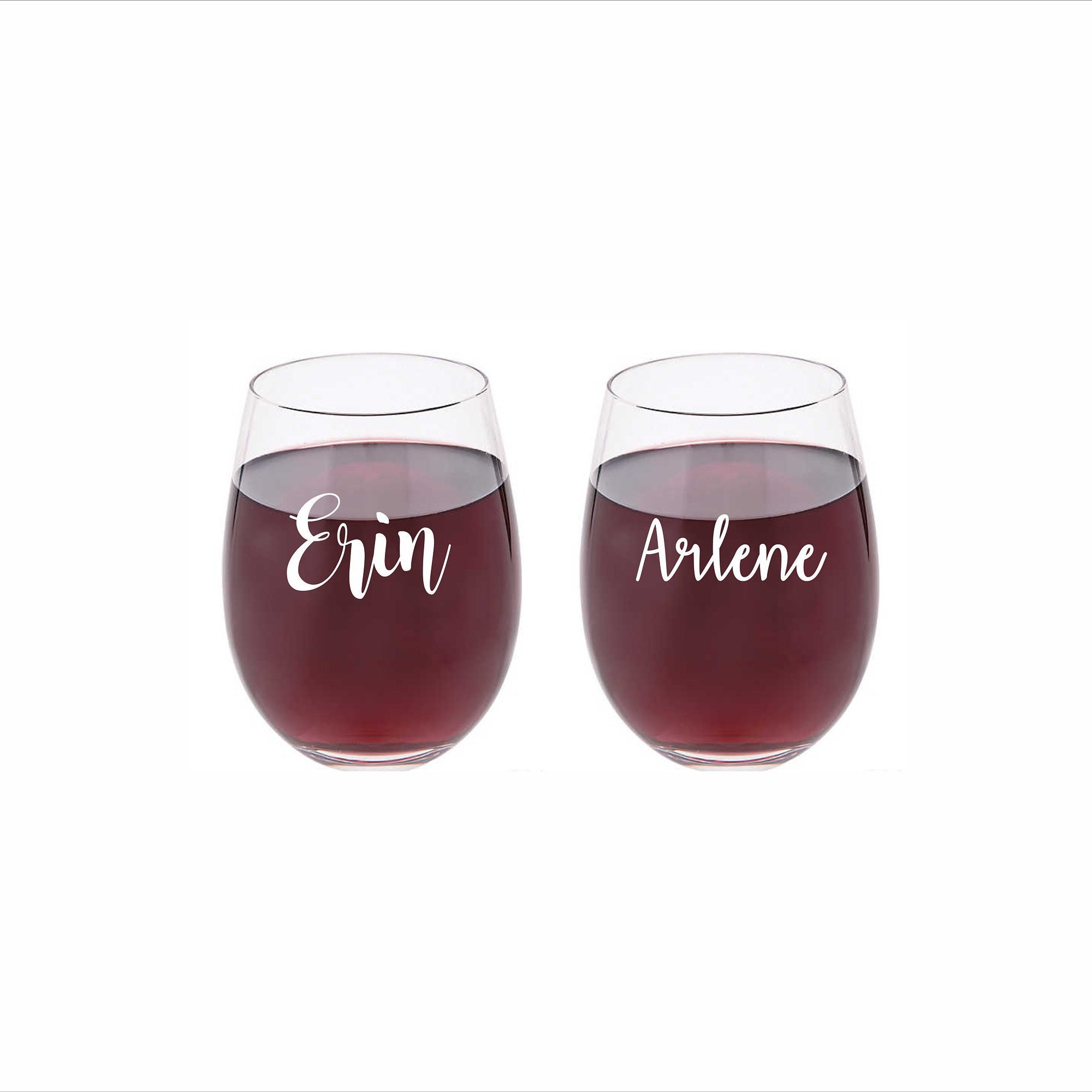 Personalized stemless wine glasses, Wine glasses, Gift for Her, Wedding gift, Stemless Wine Glass, Gift for Maid of Honor,  Custom