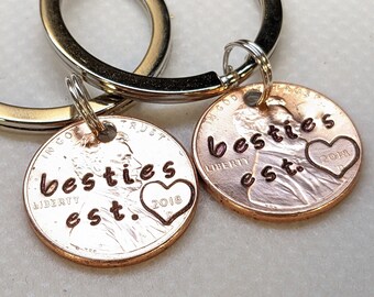 Bestie keychain set, gifts for best friends, bff, group gifts for women, roommate gift, friendship, birthday gift for bff, Christmas gifts