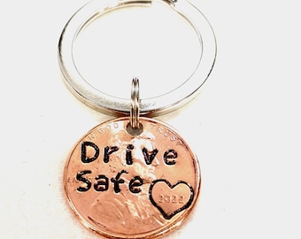 Keychain for New Car, New Driver Gift, Drive Safe Penny Keychain, Gifts for Teens,  Gift for Teenager, 16th Birthday Gift for teen driver