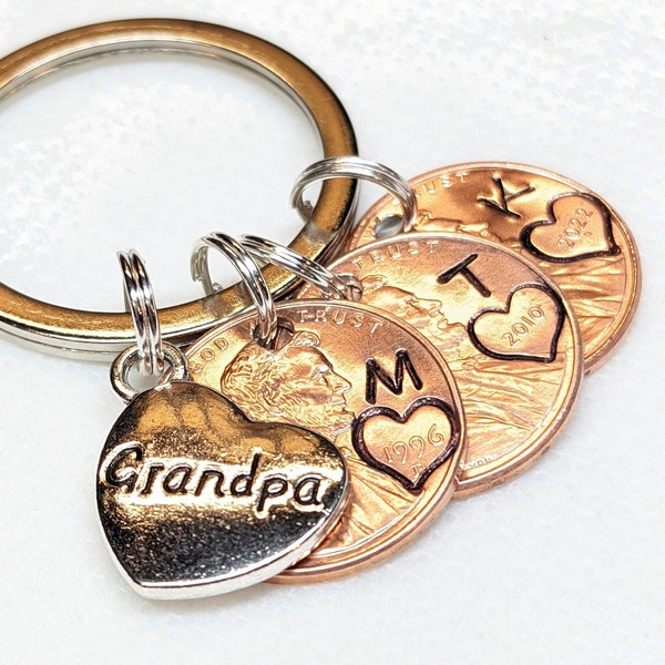 Personalized  Keychain Gift for Grandfather,Gifts for Grandpa, Fathers Day Gift, Christmas gift for Grandpa, Unique Holiday gift, kids gifts