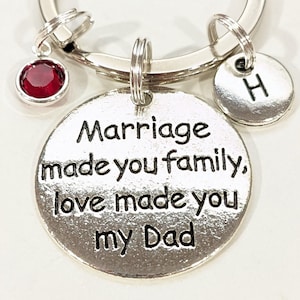 Wedding Day Keychain for Father of the Groom, Father of the Bride, Love Made you my Dad Charm Custom Keychain, Marraige Made you Family, Dad