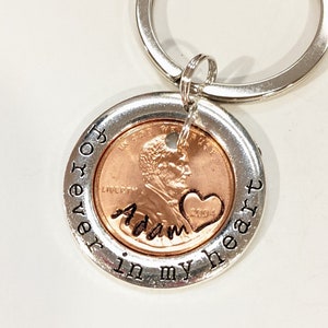 Personalized Penny From Heaven Memorial Keychain, Gift, Child, Son, Daughter, Grief, Grandma, Dad, Mom, Sister, Brother, Husband, Sympathy