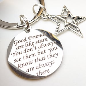 Friendship Keychain Gift, Friends are Like Stars Charm Keychain, Gifts for Friends, BFF, Besties, friendship, Birthday, For Her,For Friend