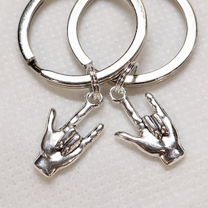 Anniversary Gift, Sign Language, I Love You Keychain, Best Friend Gift, Matching, Boyfriend, Husband, Wife, Girlfriend, Christmas, Sweetest