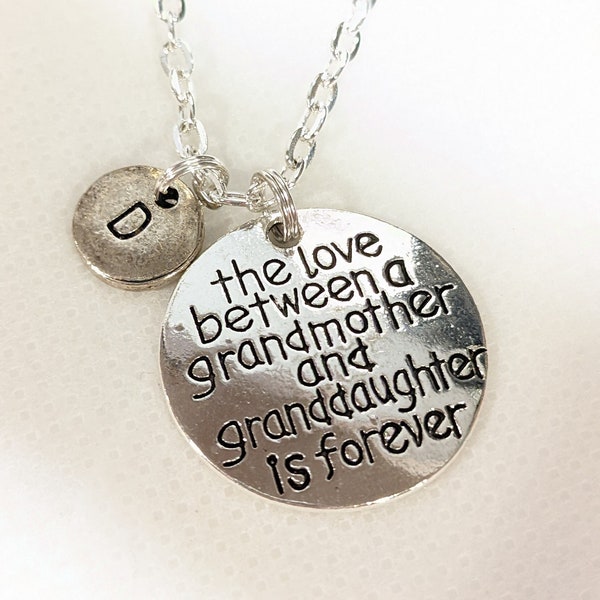 Granddaghter gift from Grandmother, The Love Between a Grandmother and Granddaughter is Forever Necklace, Gift for Granddaughter, Christmas