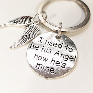 In Memory of Father, Grandfather, Memorial Gifts, In Remembrance of Dad, Grandpa, Keychains, For Her, For Him, I Used to Be His Angel, Dad