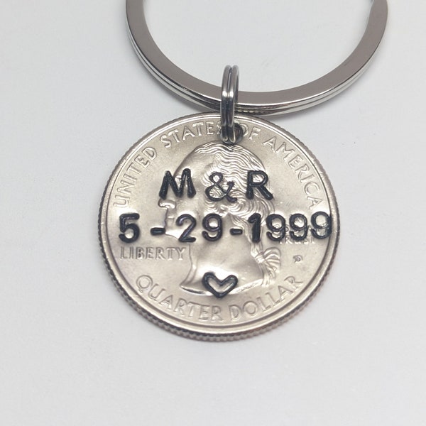 25 Year Anniversary Gift, Anniversary Gift for Husband, Anniversary Gift for Wife, Personalized Gifts, Gifts for Him, For Her, Keychains
