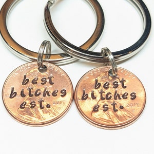 Best friend gift ideas, for bestie, best friend custom gifts, christmas gift for friends, birthday gifts for friend, lucky penny keychain