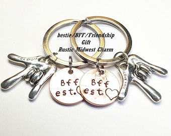 Custom Personalized Bff Penny Keychain, Best Friend Gift, Birthday, Bestie, For Her, Men, Christmas,Long time friend,Unique gift for Friends