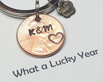 Anniversary, Couple, Boyfriend, Girlfriend, Couple Gifts, Wedding, Engagement, Matching Keychains, Lucky Penny, Penny, Gifts for Couples