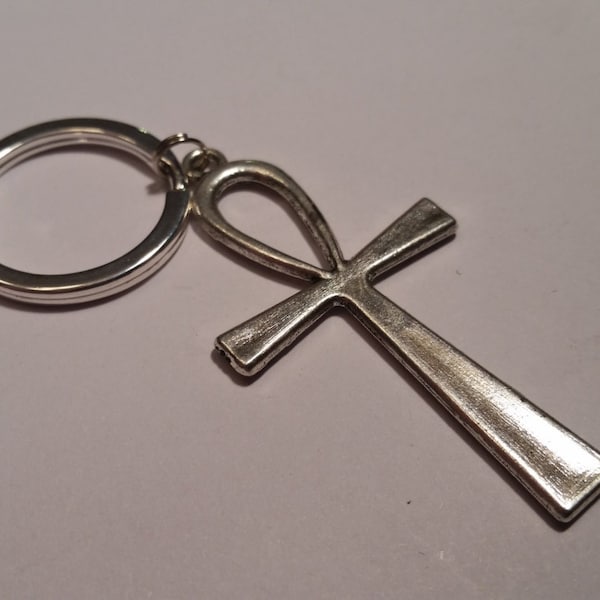 Ancient Egyptian Ankh Cross Silver Keychain Gift, Antique Silver Cross, Cross Key Chain, Unique Cross, Ankh Cross, Religious Gifts, Unisex