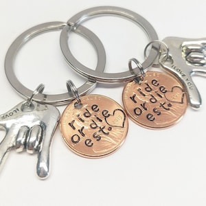 Custom Personalized BFF Penny Keychain, Best Friend Gift, Birthday, Bestie, For Her, Girlfriend, Women, Galentine, Valentine's, ride or die