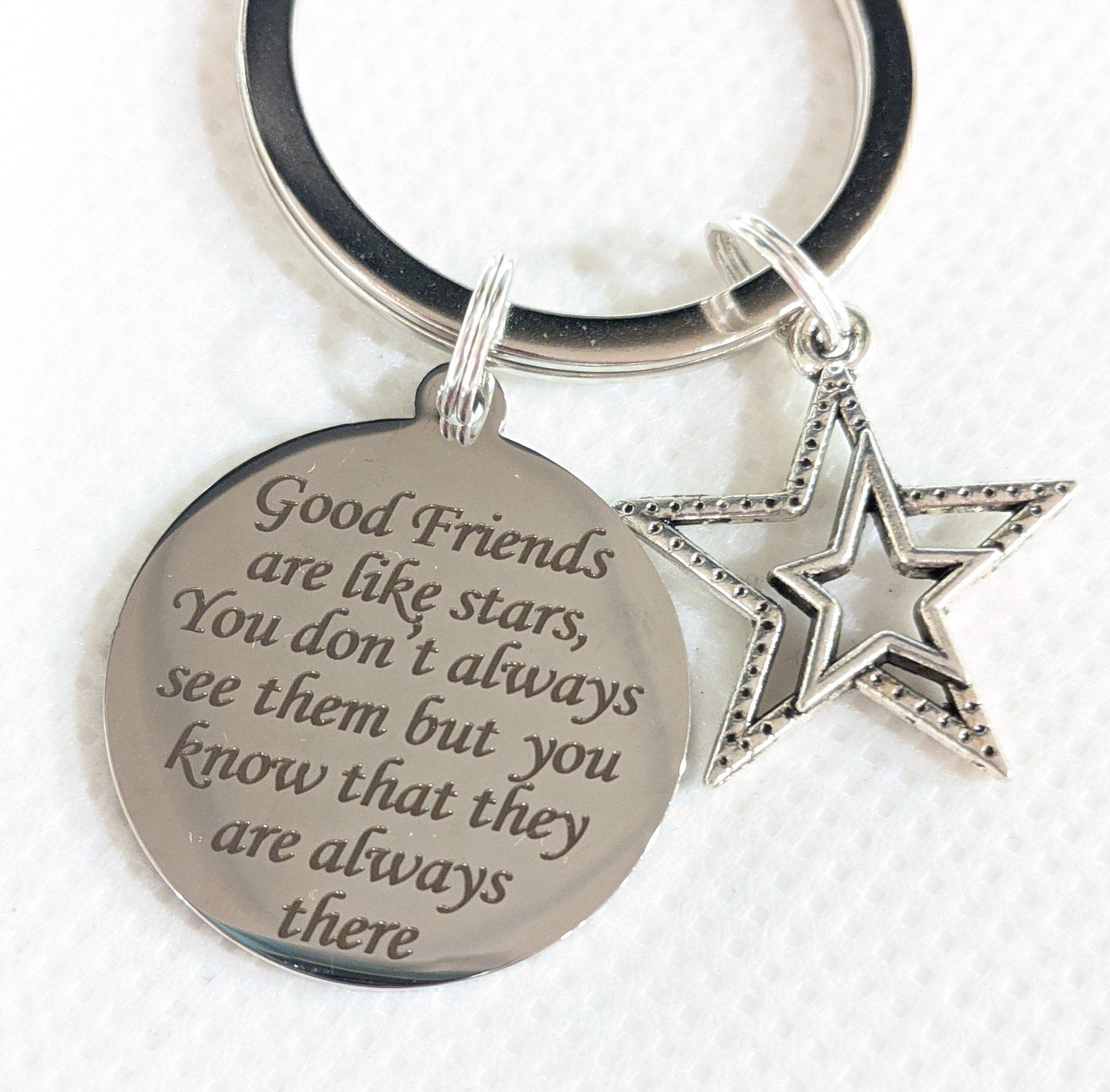 friendship-gift-good-friends-are-like-stars-quote-key-chain-etsy