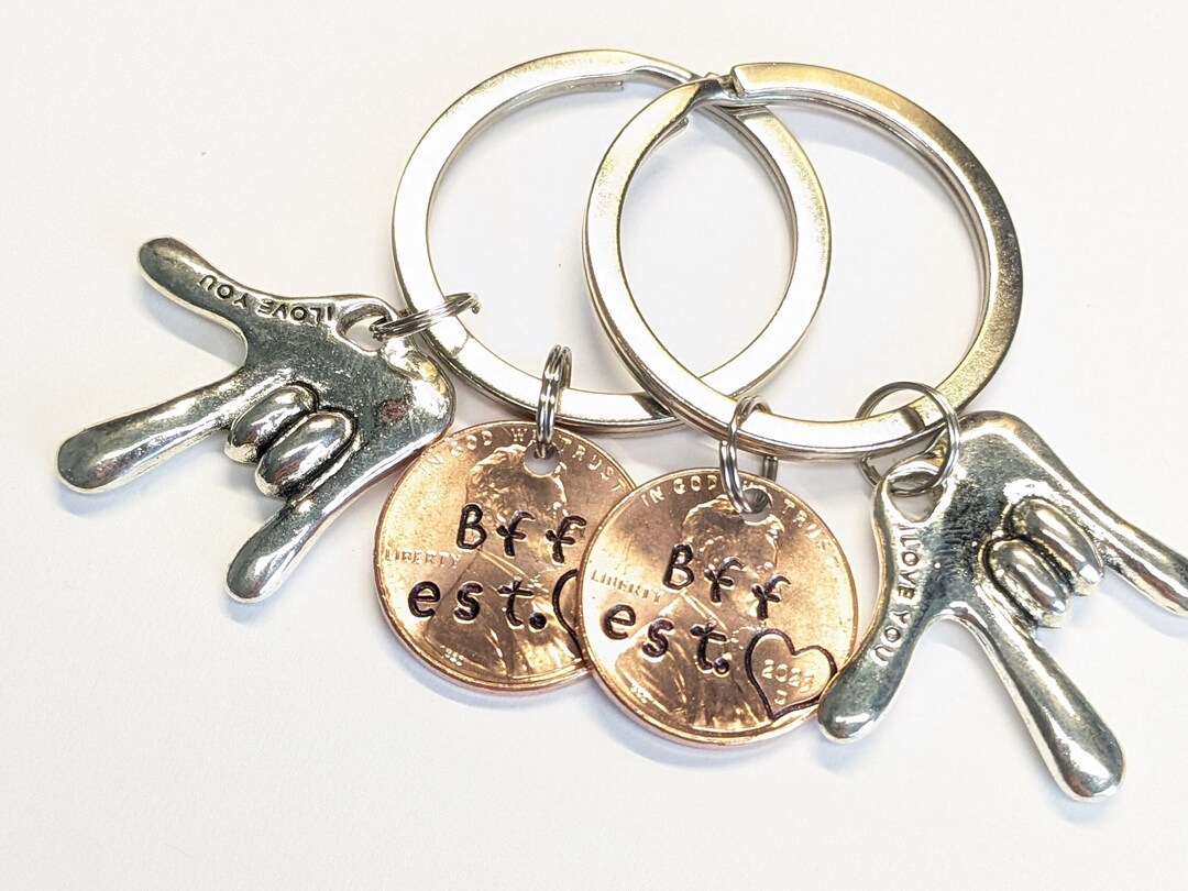Custom Personalized Bff Penny Keychain, Best Friend Gift, Birthday ...