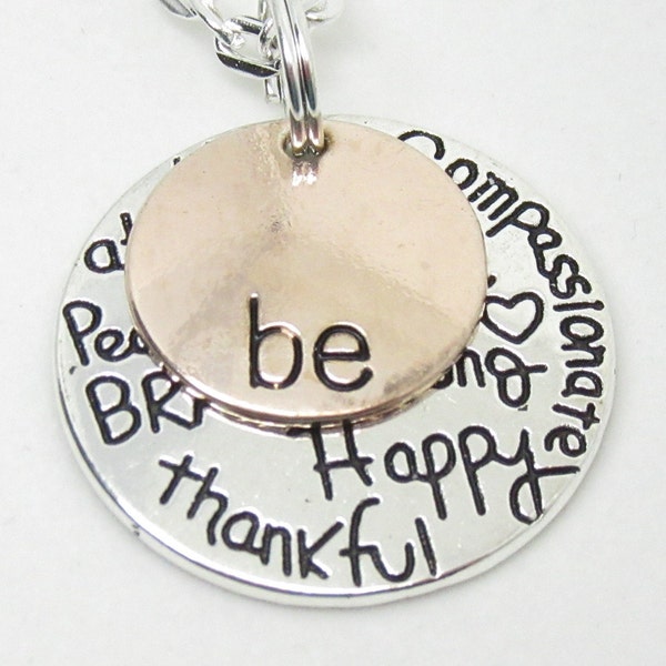 Thankfulness, Inspirational Jewelry, Encouragement, Life lessons, Daughter, Inspirational Necklace, Mother,Pendant Necklace, Silver Necklace