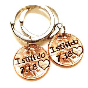 Copper Anniversary Gift, 7th Anniversary, Penny Keychain Personalized with &quot;I still do&quot; & Your Anniversary Date, For Husband or Wife, Unique