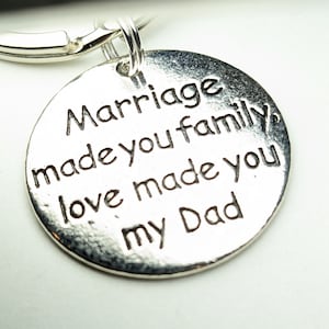 Wedding Day Keychain for Father of the Groom, Father of the Bride, Love Made you my Dad Charm Custom Keychain, Marraige Made you Family, Dad